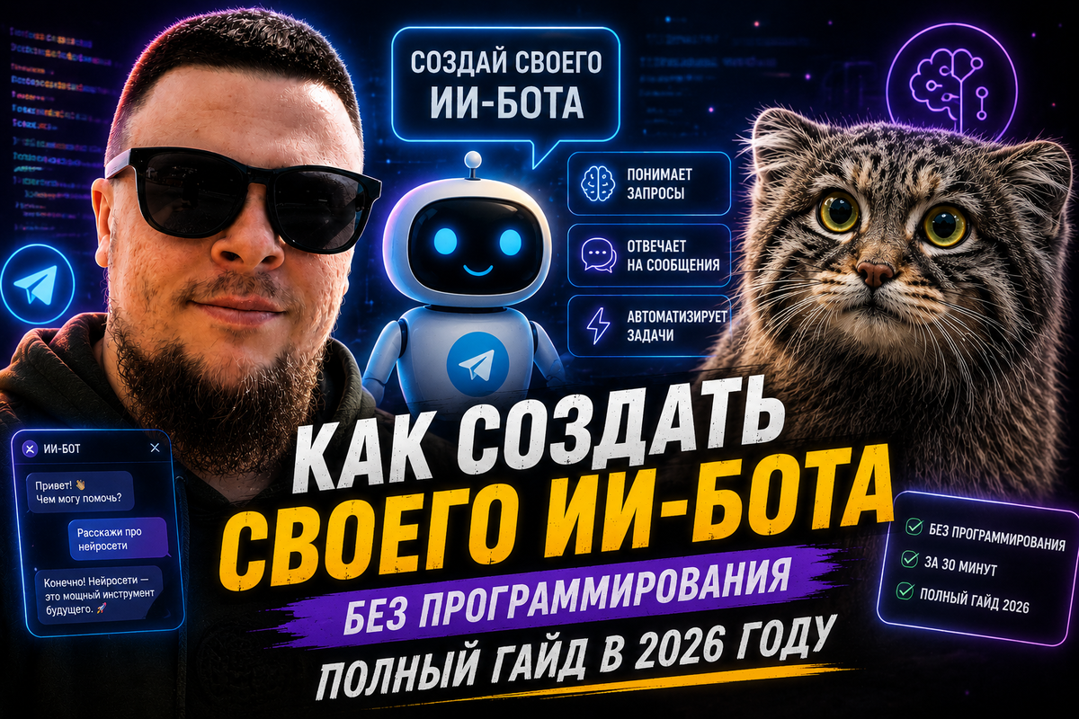 🤖 Как создать своего ИИ-бота без программирования: полный гайд в 2026 году