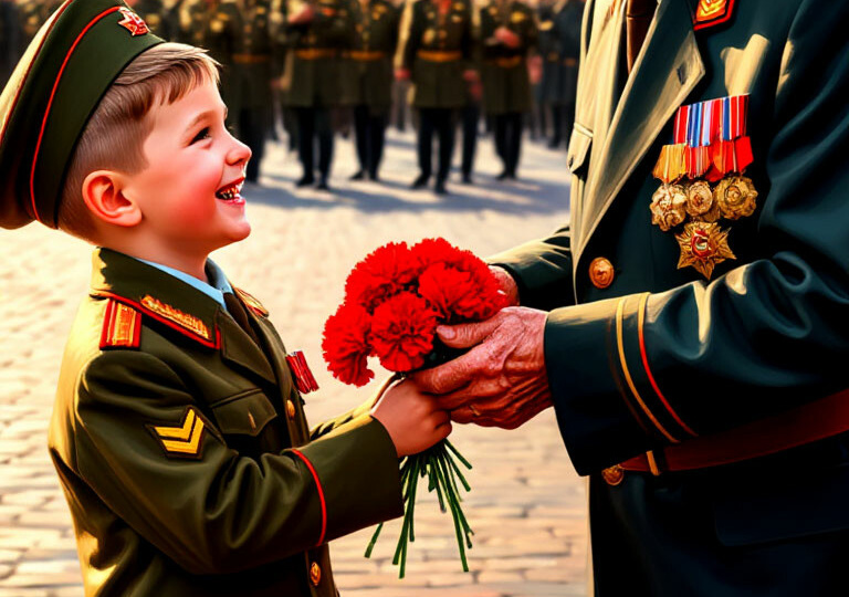 Как Клюв дарил цветы ветеранам.