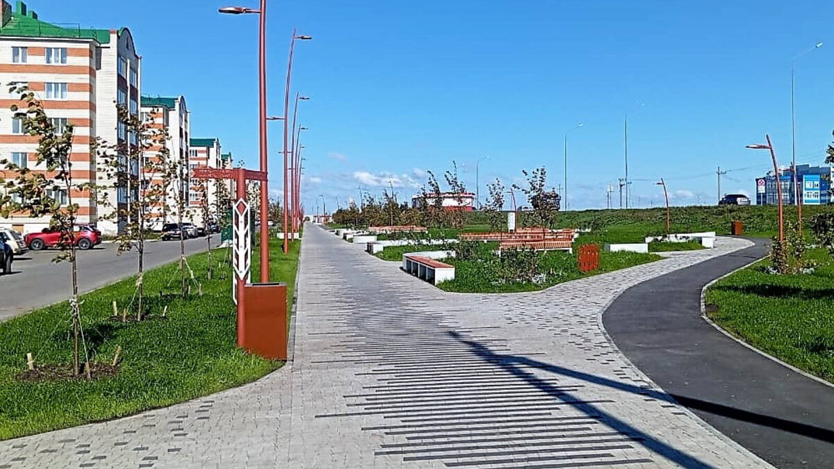 Парк по улице Кариева в Нурлате, благоустроенный в 2025 году по нацпроекту «Инфраструктура для жизни»Фото: пресс-служба Минстроя РТ