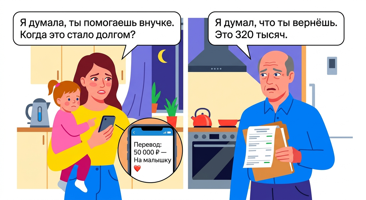 Отец помогал мне деньгами после родов — 320 тысяч за два года. Теперь подал в суд: "Верни как неосновательное обогащение"