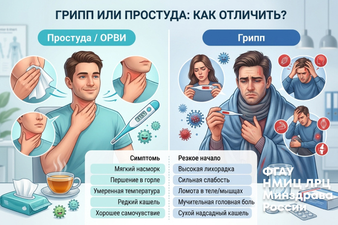Грипп или простуда: как отличить