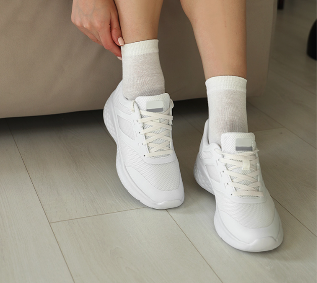 Женские короткие белые носки из конопли Uzor Wear