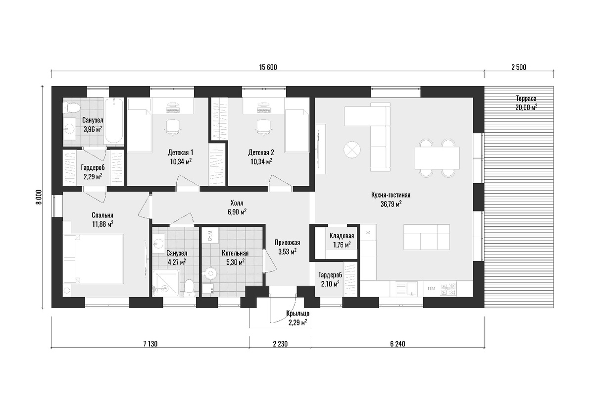 Планировка дома 100 м²
