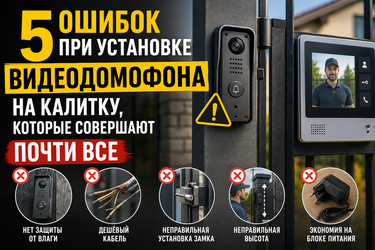Топ-5 ошибок при выборе видеодомофона с замком на калитку