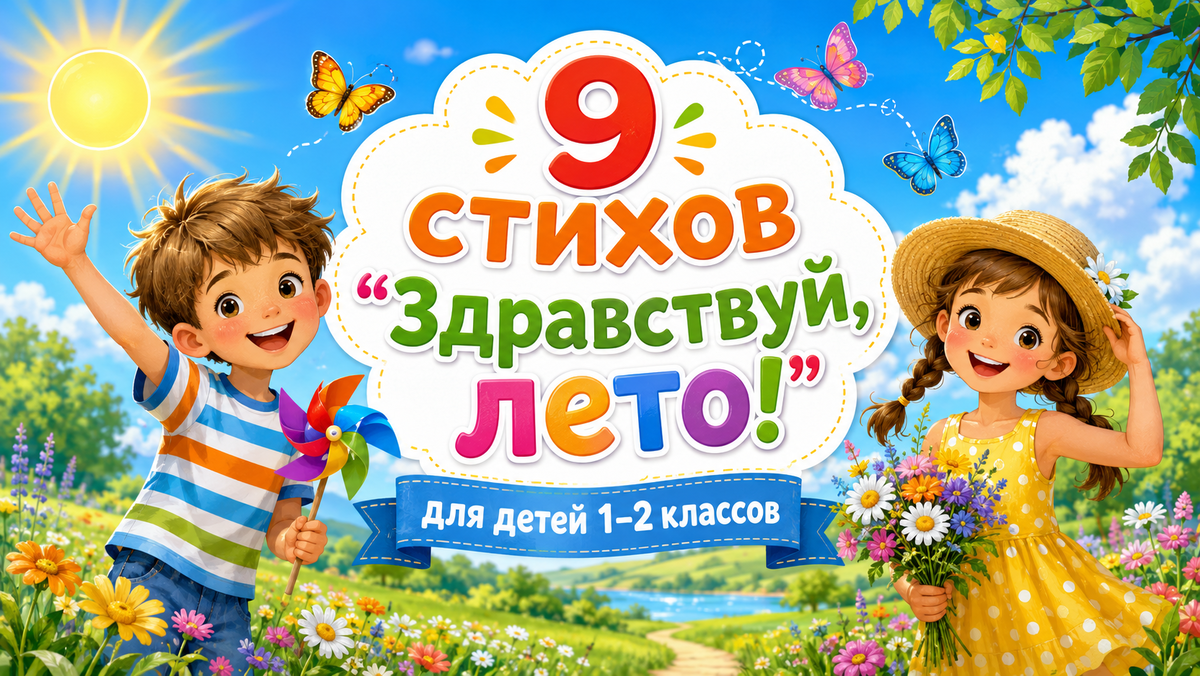 9 стихов “Здравствуй, лето!” для детей 1–2 классов