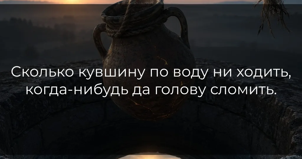Сколько кувшину по воду ни ходить, когда-нибудь да голову сломить