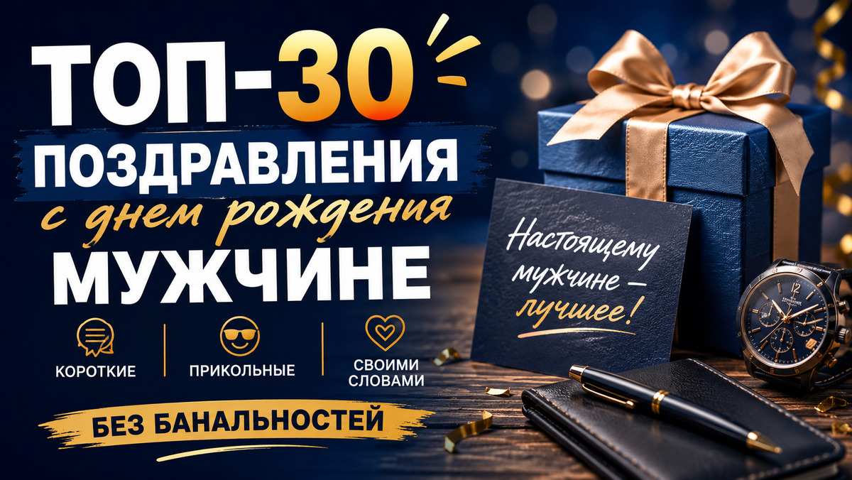 30 поздравлений с днем рождения мужчине: короткие, прикольные и своими словами
