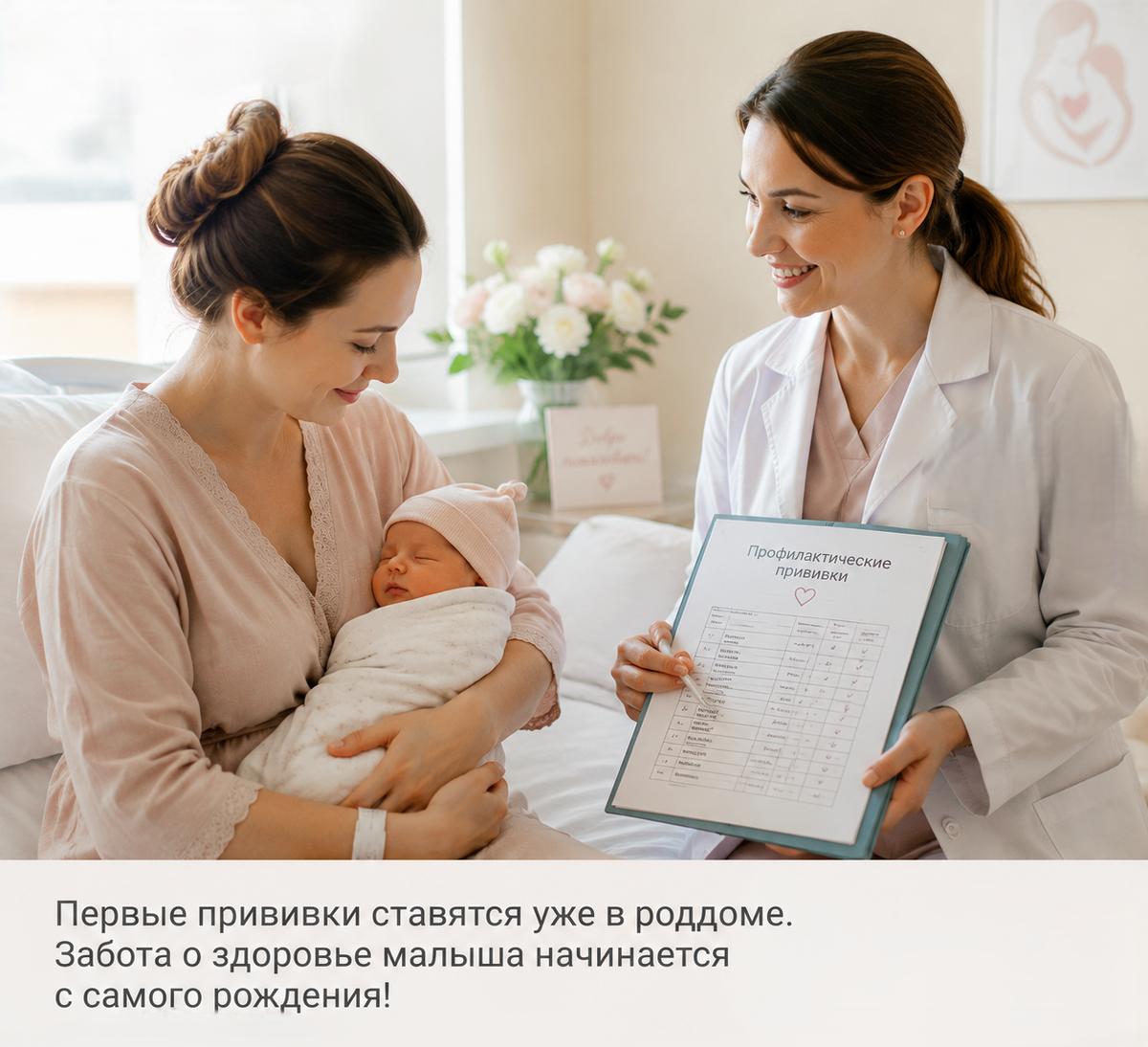 Вакцинация проводится только после осмотра и разрешения врача. Перед прививкой педиатр оценит состояние ребёнка и исключит противопоказания.