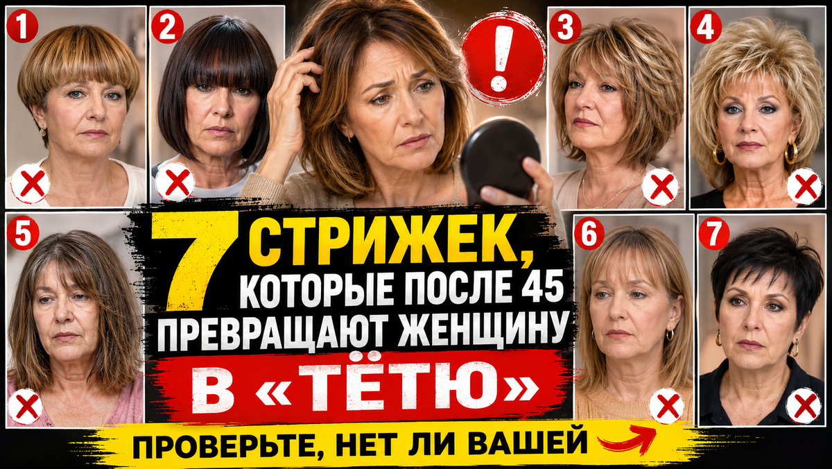7 стрижек, которые после 45 превращают женщину в «тётю»: проверьте, нет ли вашей