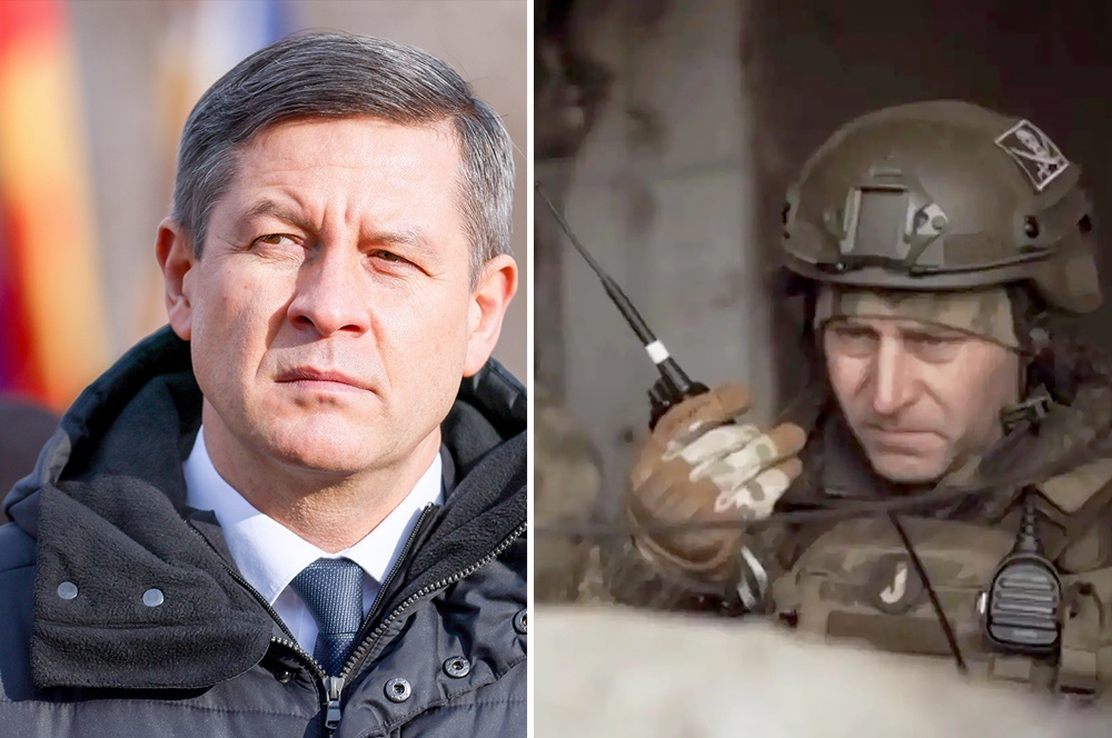    Врио губернатора Брянской области Егор Ковальчук (слева) и врио губернатора Белгородской области Александр Шуваев. / Александр Река/ТАСС / Военкор Дмитрий Кулько