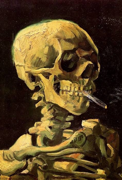 Винсент ван Гог. Череп с горящей сигаретой (1885-1886)