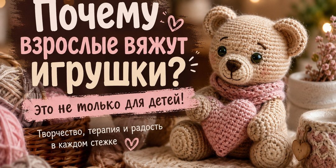 🧶 Почему взрослые люди вяжут игрушки — и это совсем не «детское» увлечение.