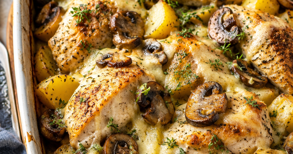 Куриное филе с картошкой и грибами в духовке: ужин, который получается с первого раза