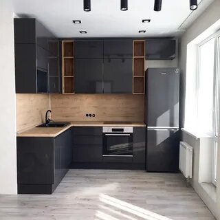 Графит, дерево и геометрия: Анатомия стильной современной кухни