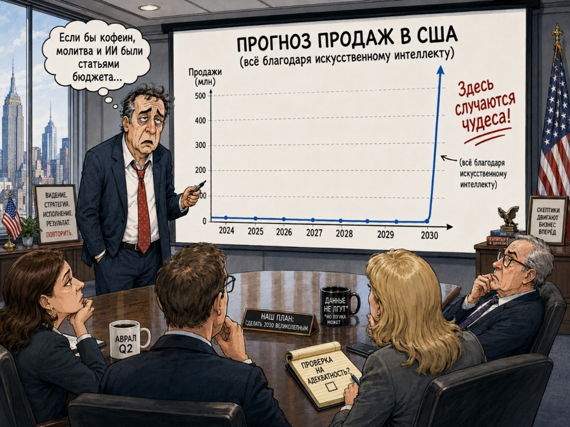 Карикатура "Здесь случаются чудеса"