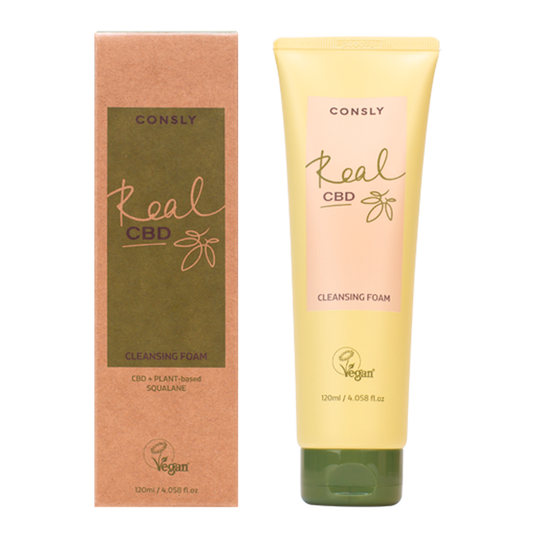 Consly Vegan «Real CBD» Balancing Purifine CBD and Plant-based Squalane Cleansing Foam, 120ml