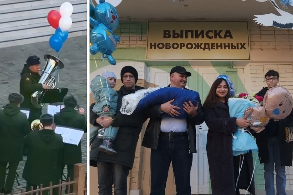    Николай приехал на выписку сына с военным оркестром. из архива героя публикации