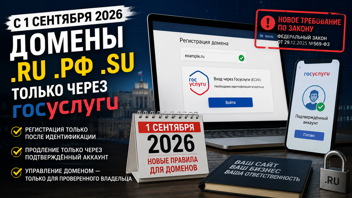 Регистрация домена через Госуслуги