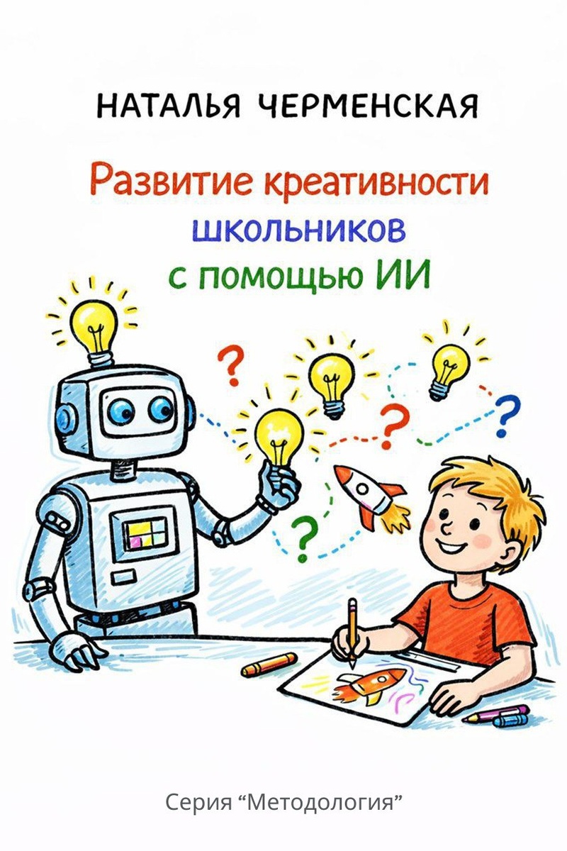 Обложка книги «Развитие креативности школьников с помощью ИИ» Наталья Черменская