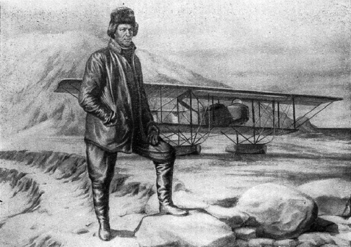 Ян Нагурский на Новой земле. Рисунок Центральной студии документальных фильмов.