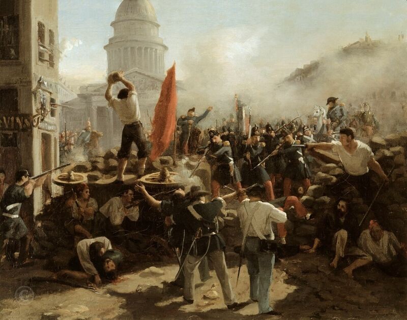 Взятие баррикады в 1848 году.