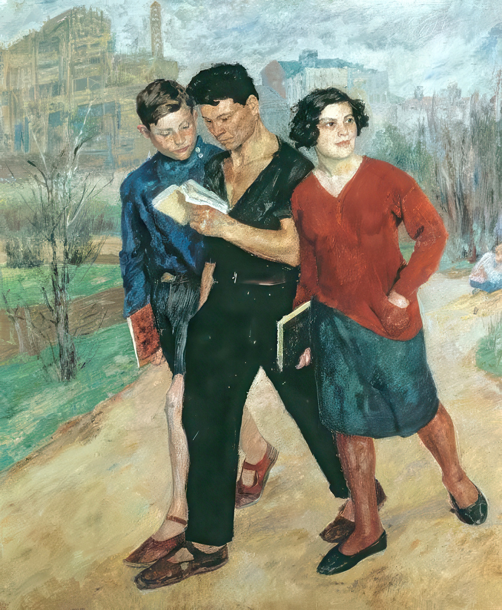 Б.В. Иогансон «Вузовцы (Рабфак идёт)», 1928 г. Источник: https://artchive.ru/