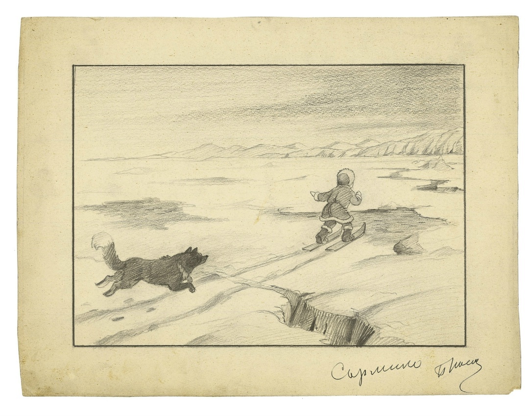 Мультфильм «Сармико».1952. Компоновка. Бумага, карандаш графитный.