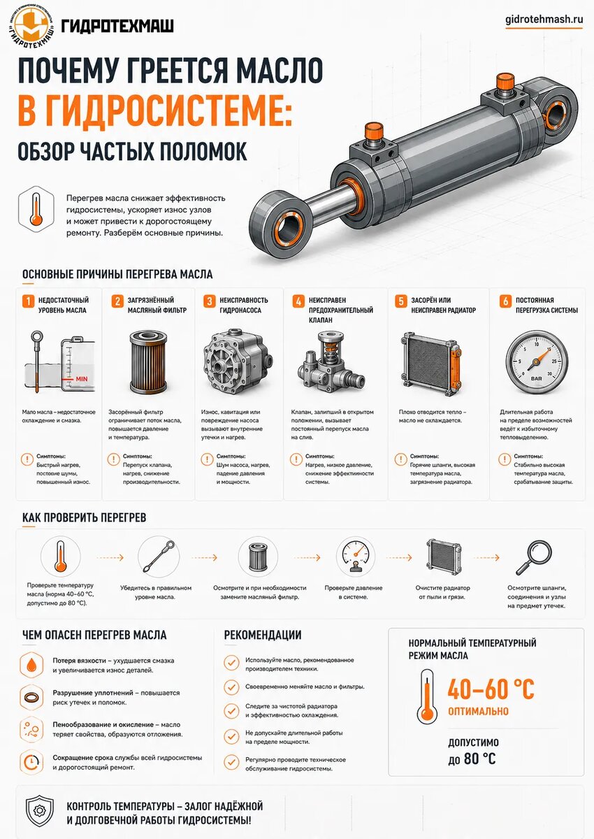 Перегрев масла в гидросистемах