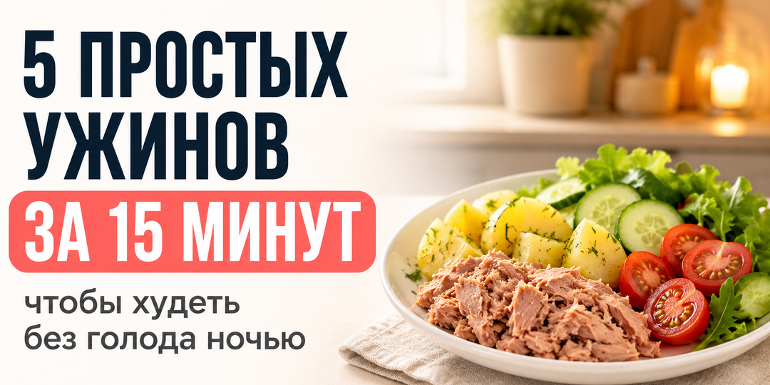 5 простых ужинов за 15 минут, чтобы худеть без голода ночью