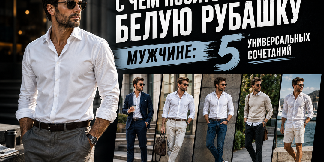С чем носить белую рубашку мужчине: 5 универсальных сочетаний