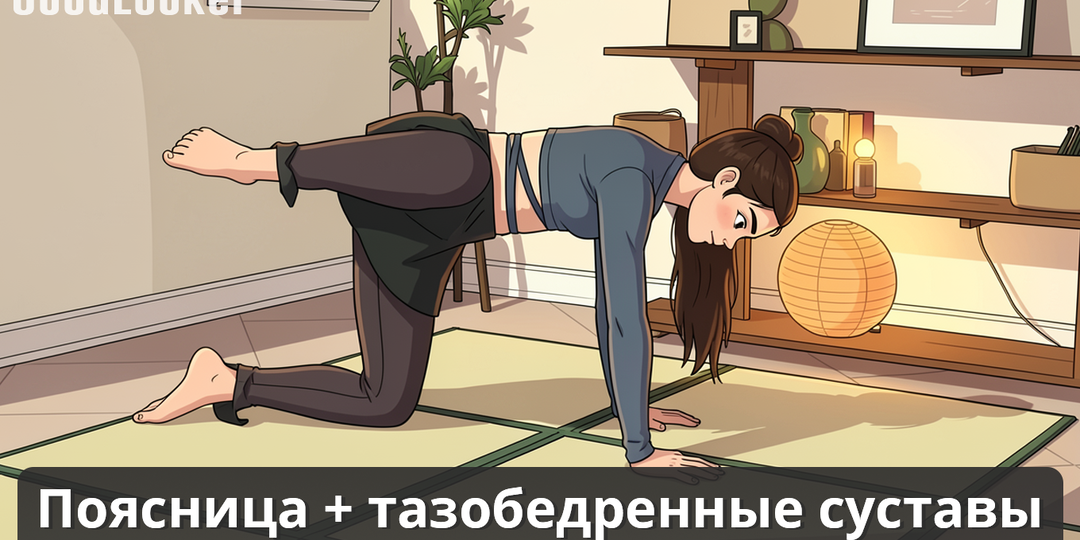 🧘‍♀️ Снимаем напряжение в пояснице: 5 упражнений для спины и тазобедренных суставов