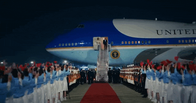    Прибытие Трампа в Пекин. Видео: Whitehouse.gov