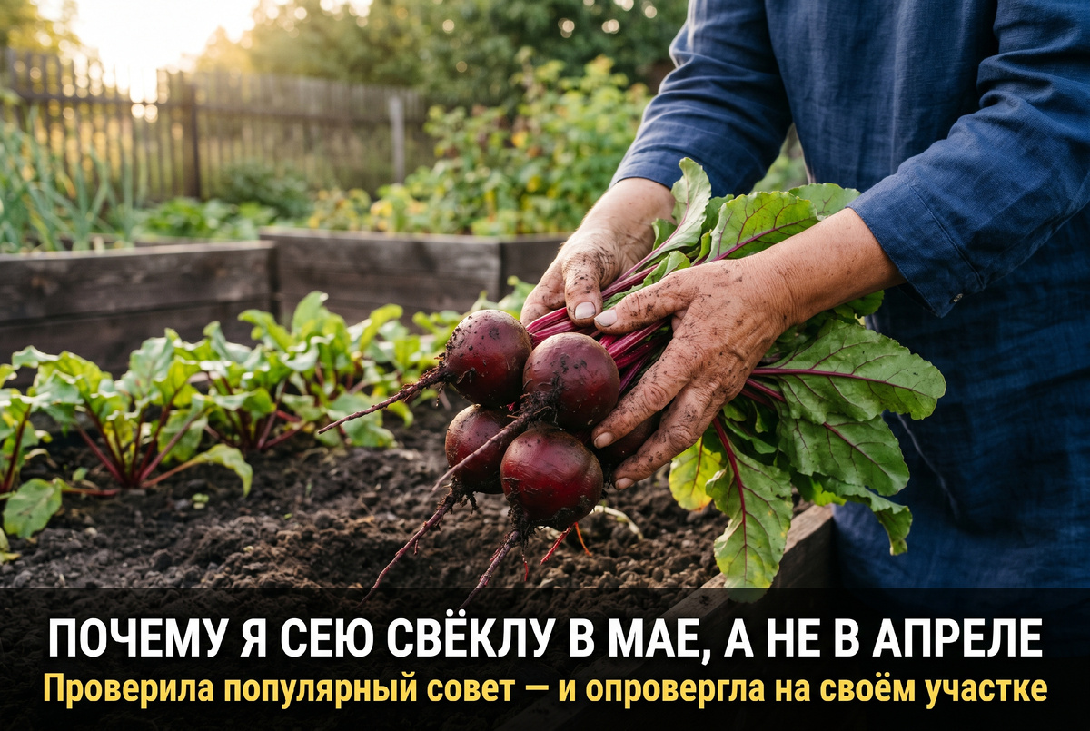 Ровная, крупная, без трещин. Именно такой свёкла стала, когда я перестала торопиться с посевом.