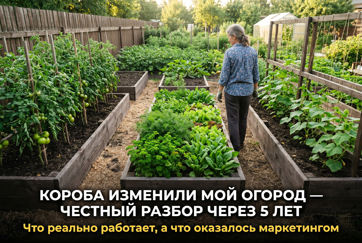 Вот они, мои короба через пять лет после перехода. Каждый раз когда захожу в огород и радуюсь, что решилась на эту перестройку.