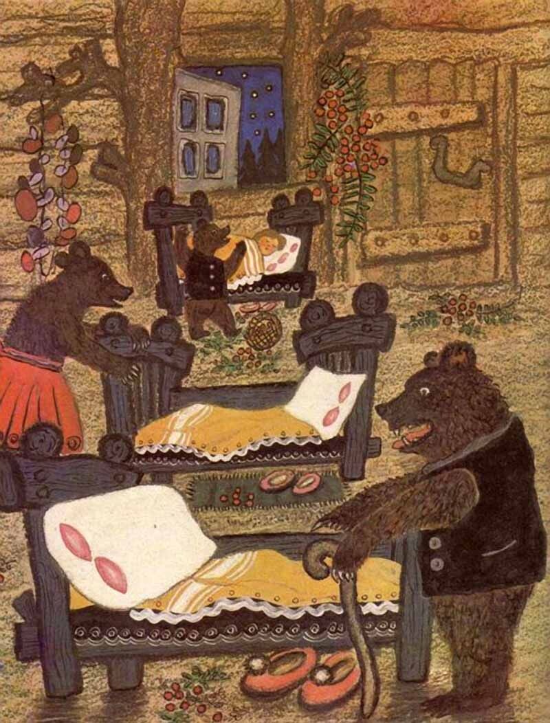 Юрий Васнецов. Иллюстрация к сказке «Три медведя».