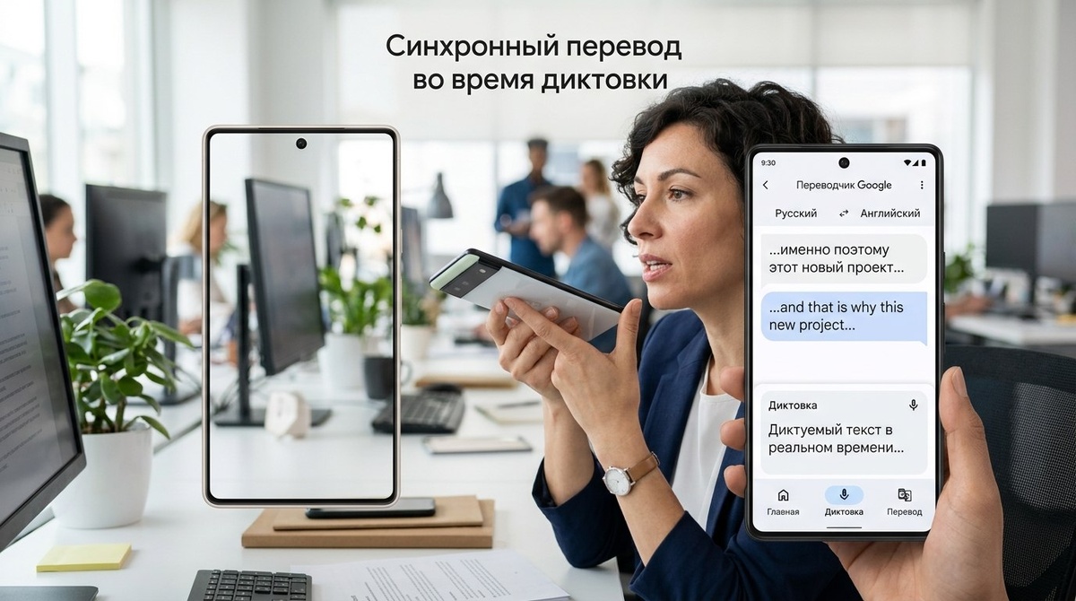 Синхронный перевод во время диктовки