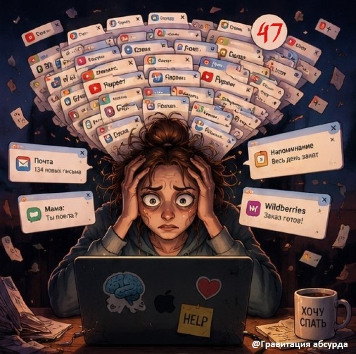 47 вкладок в браузере и 1 нервная система на грани