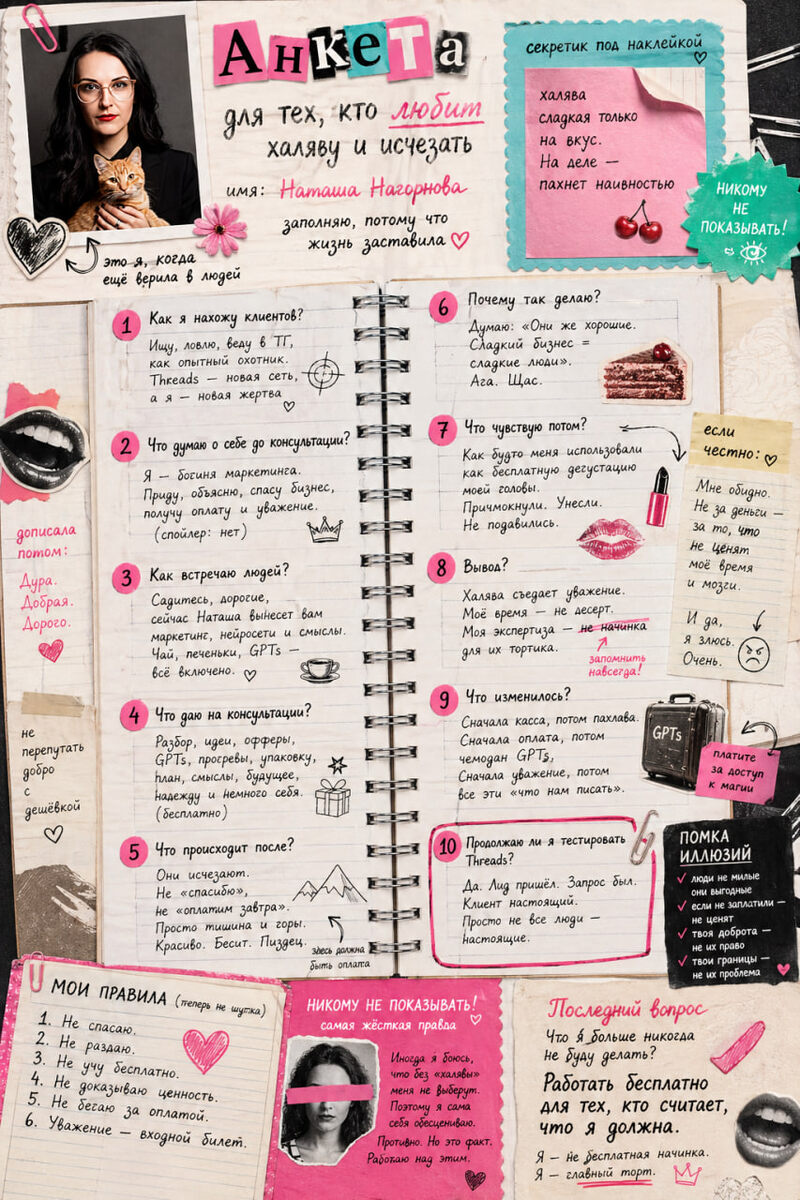 Моя анкета, сделанная за 1 минуту в ChatGPT