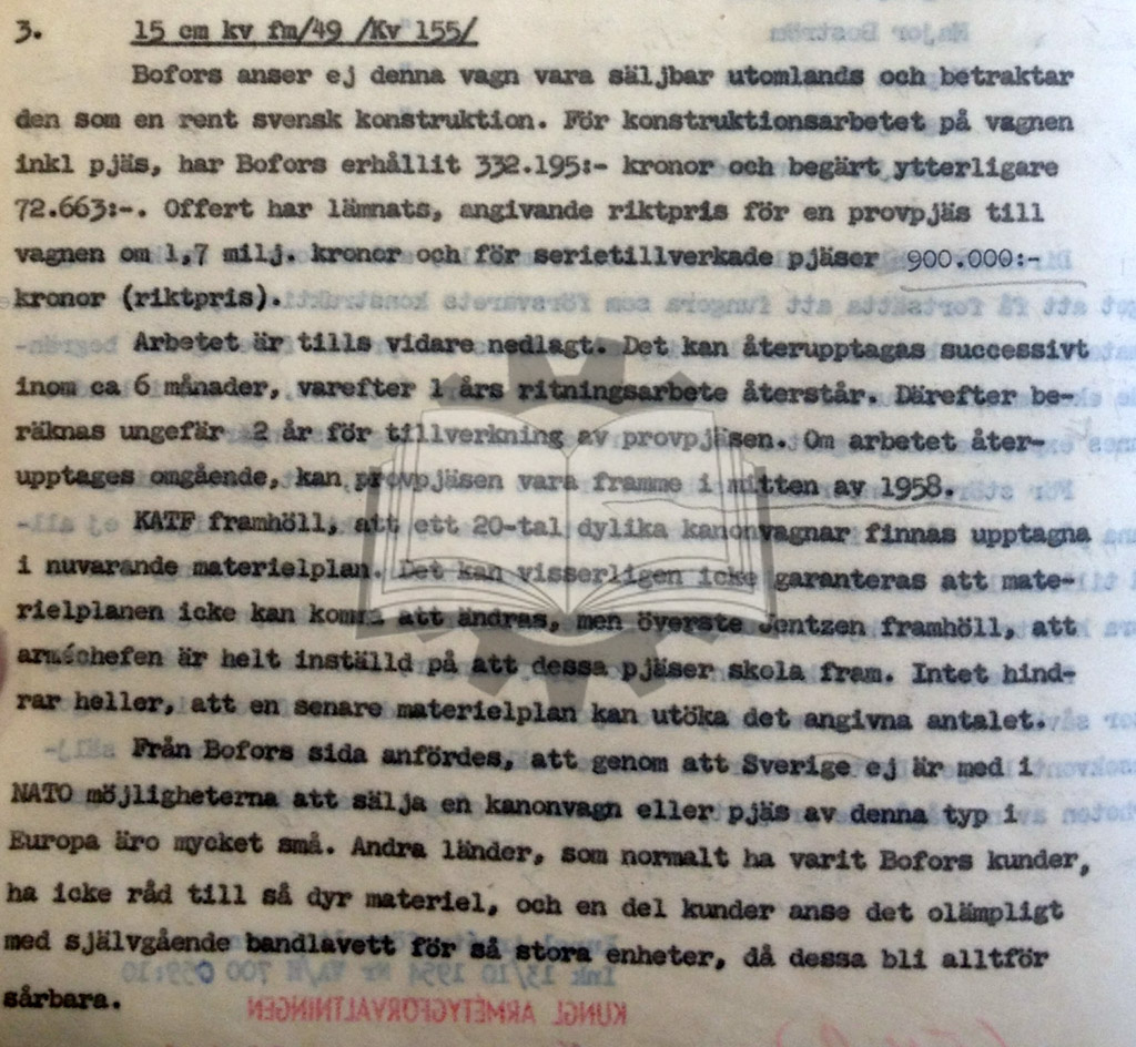 22 сентября 1954 года в переписке впервые всплыло упоминание новой САУ, которая получила обозначение KV 155. 