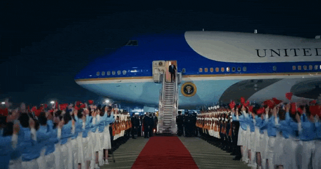    Прибытие Трампа в Пекин. Видео: Whitehouse.gov