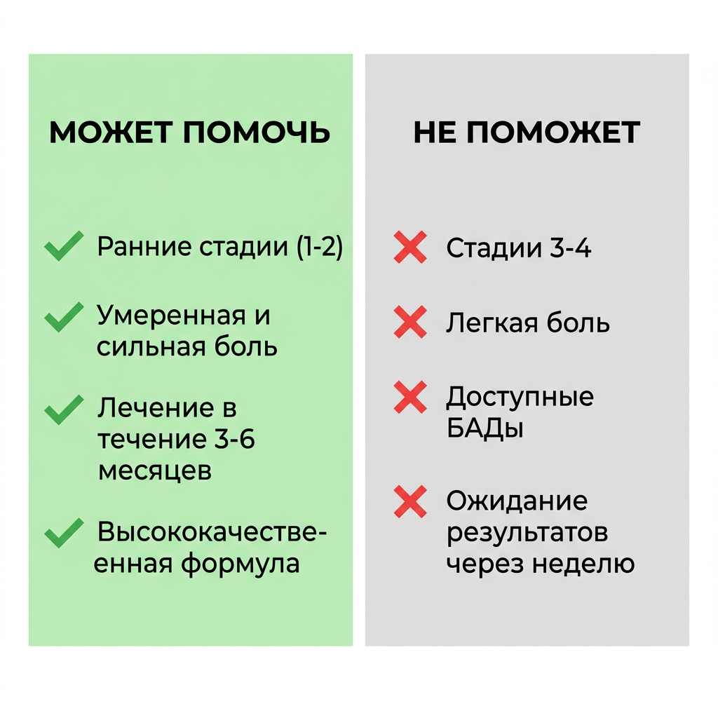Схема: когда хондропротекторы могут помочь.