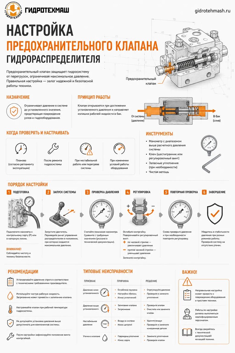 Настройка предохранительного клапана