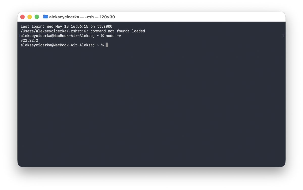Проверяем node