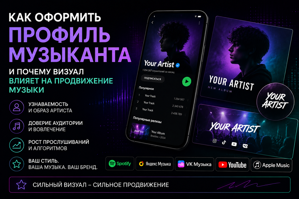 Как оформить профиль музыканта в 2026 году и почему визуал влияет на продвижение музыки