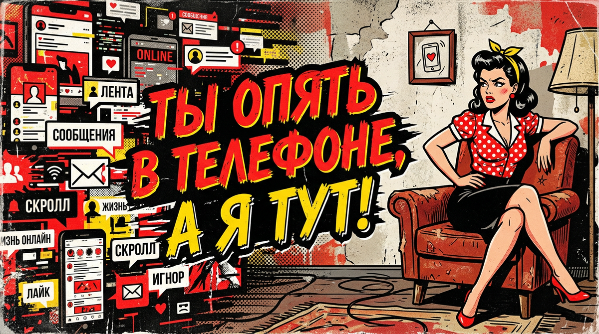 Ты опять в телефоне, а я тут