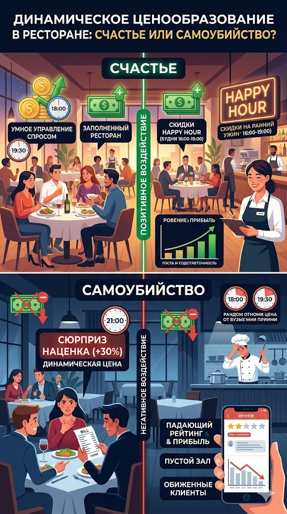Динамическое ценообразование в ресторане.