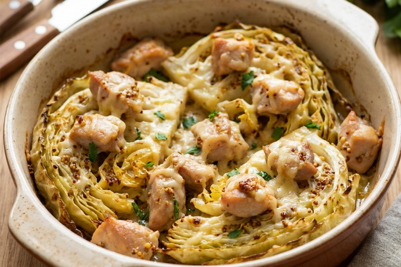 Капуста запеченная с курицей