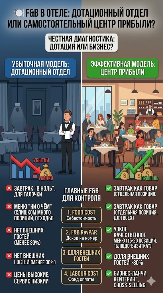 Аналитика и рекомендации для ресторана при отеле от эксперта.
