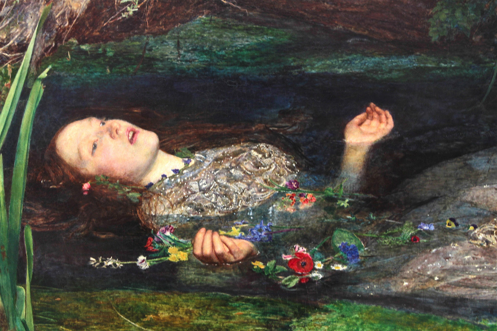 Джон Эверетт Милле - «Офелия» (фрагмент), 1851—1852