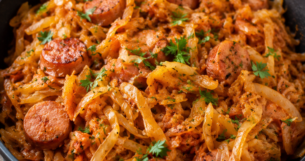 Тушеная капуста с сосисками на сковороде: простой ужин, который получается вкуснее ресторана